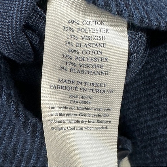 Faherty navy 1/4 zip sweater, size XXL, mock neck, layer, basic, transitional - Picture 5 of 8